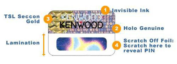 Phân biệt máy bộ đàm Kenwood chính hãng dựa vào nhãn chống hàng giả của kenwood cung cấp